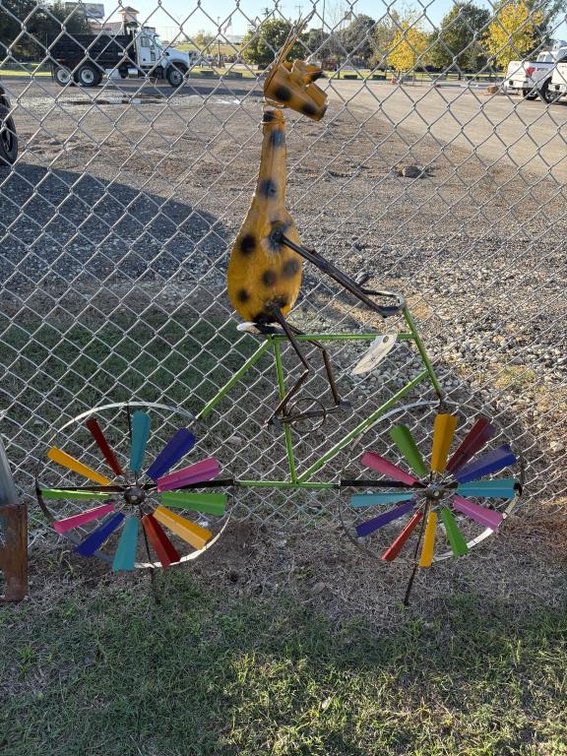 Metal Art- Giraffe on Bike Whirlibird