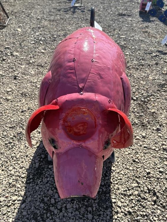 Metal Art- Large Standing Pig