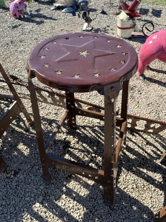 Metal Art- (4) Metal Barn Stools