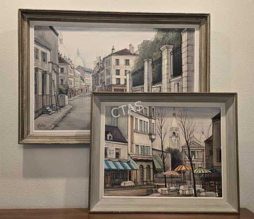 (2) Robert M. Lambert Parisian Oil on Canvas Art