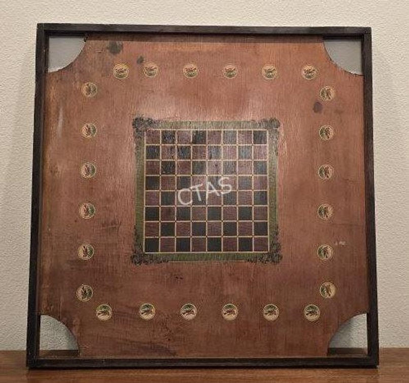 Early 20th Century Carrom & Crokinole Game Board