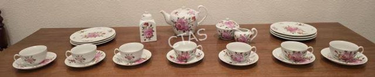 August Warnecke Handpainted Porcelain Tea Set