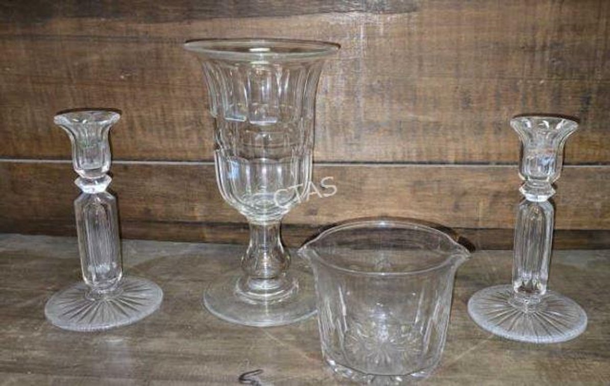 Crystal Candlesticks, Candleholder & Wine Rinser