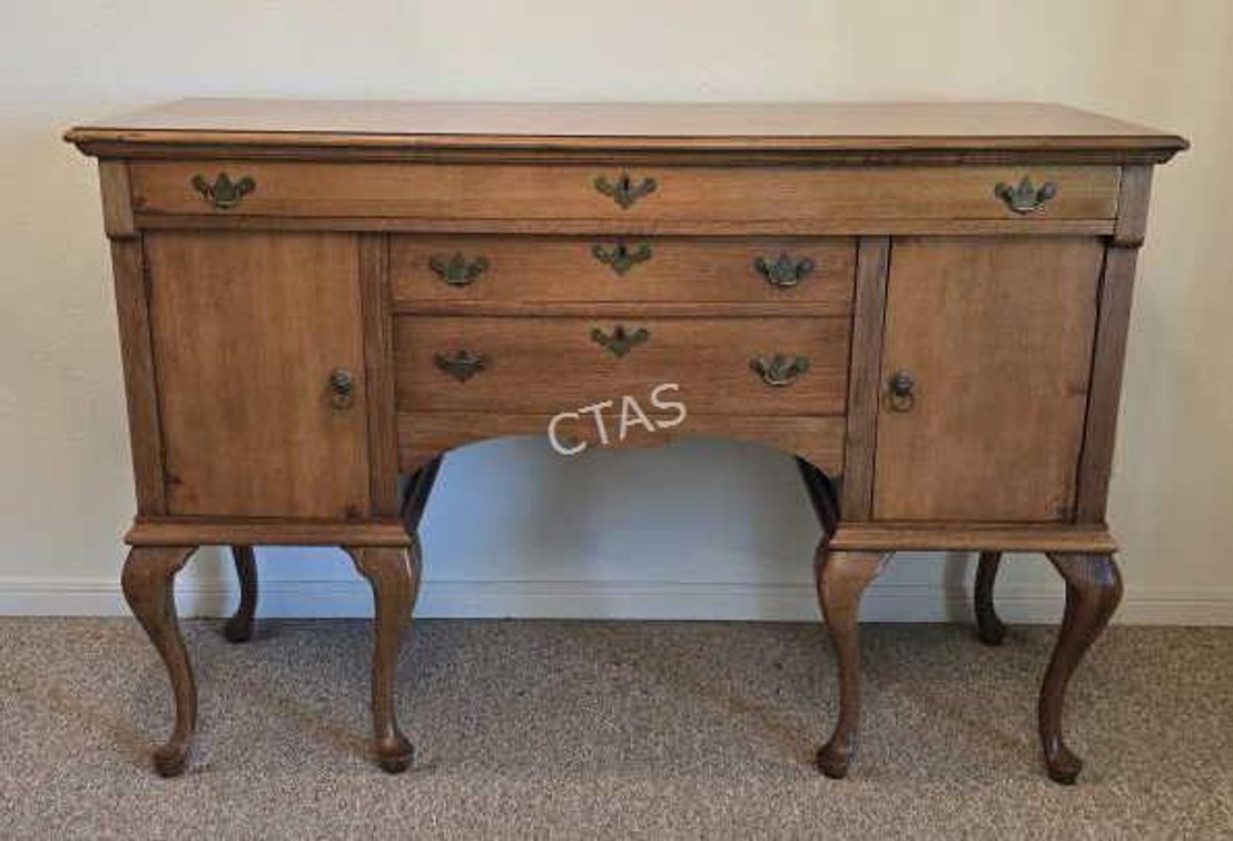 Antique Queen Anne Style Sideboard