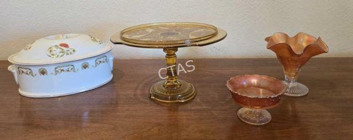 Carnival Glass, Lourioux "Le France" Dutch Oven &