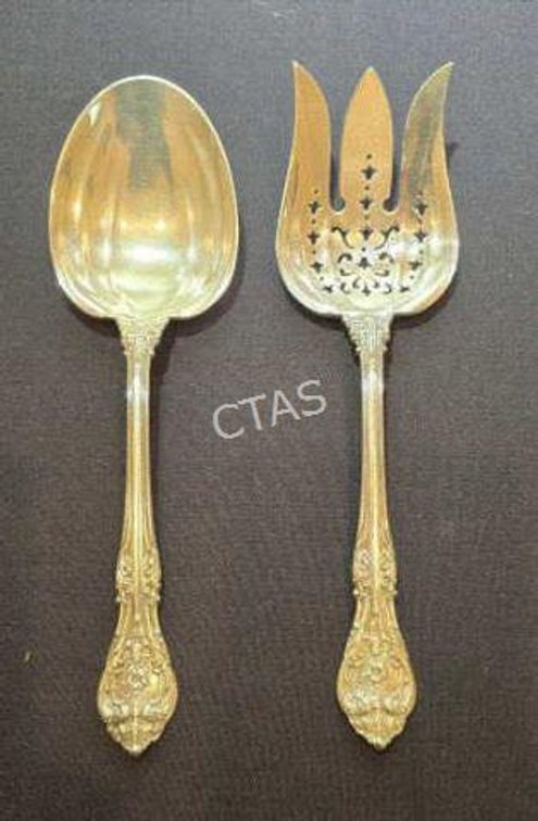 Gorham King Edward 1936 Sterling Salad Serving Set