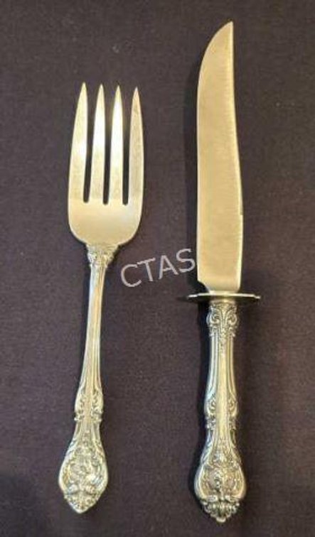 Gorham King Edward Carving Knife & Meat Fork