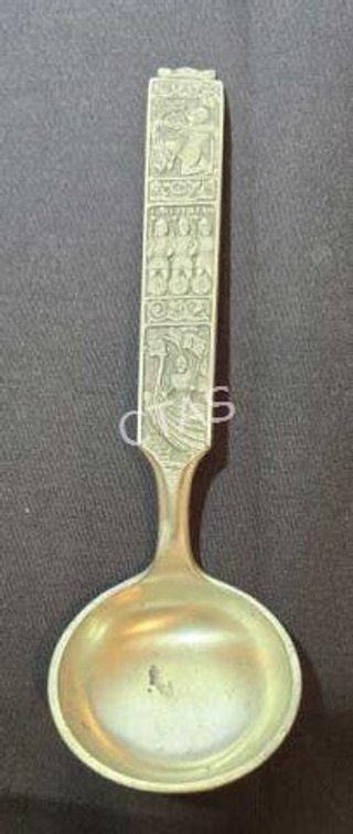 Tinn Pewter Norway Embossed Spoon