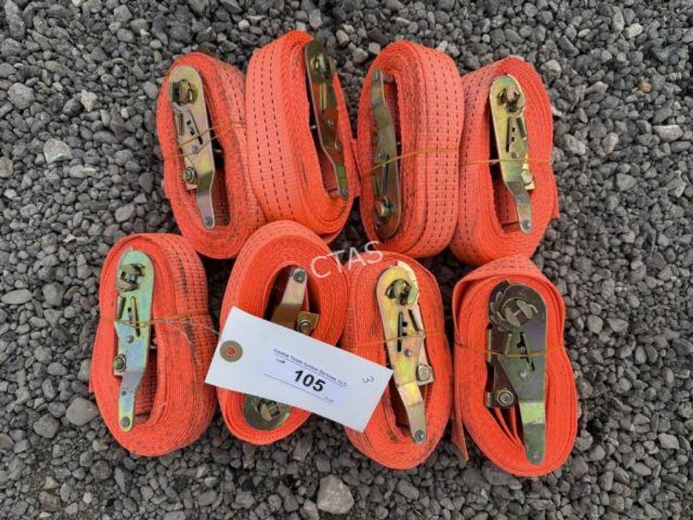 (8) Ratchet Straps - 3.8cm x 5m