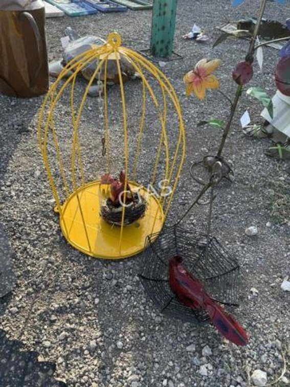 Metal Art - Cardinal in Cage & Cardinal in Nest