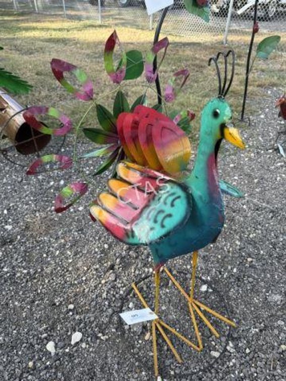 Metal Art - Medium Multi-Colored Peacock w/