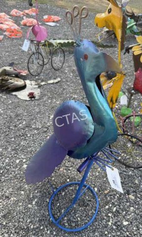 Metal Art - Large Blue Peacock