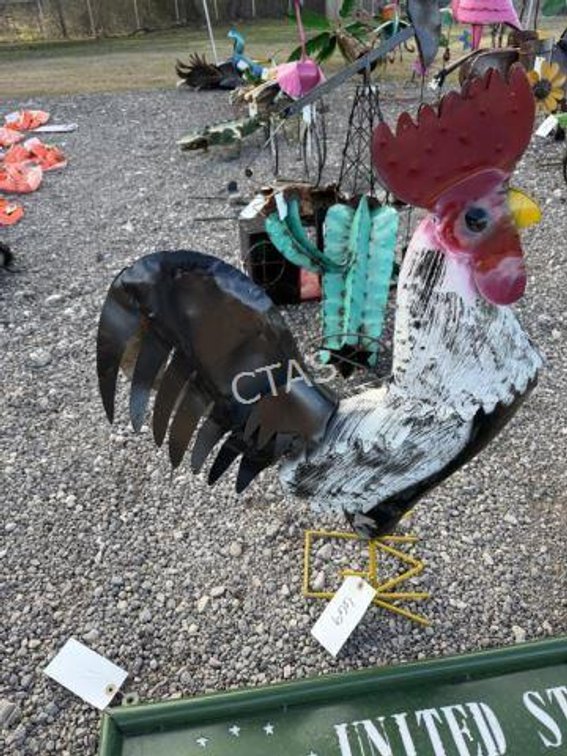 Metal Art - Black & White Rooster