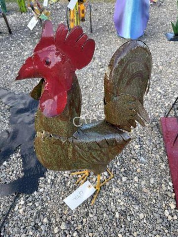 Metal Art - Small Brown Roosters