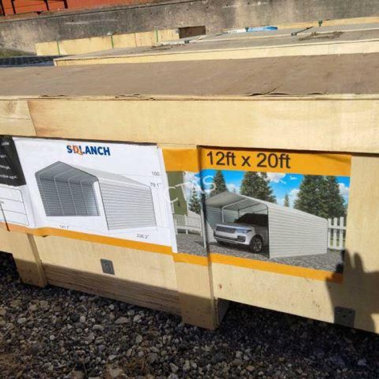 12' x 20' High-End Carport w/ Enclosed Sides