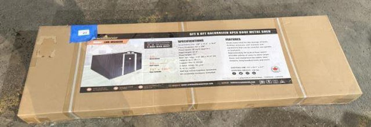 6'x8' Galvanized Apex Roof Metal Shed (Land Honor)