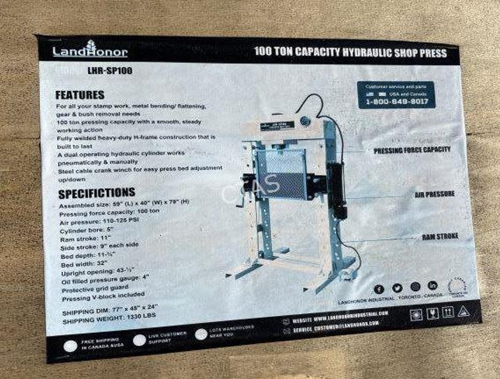 Land Honor Hydraulic Shop Press