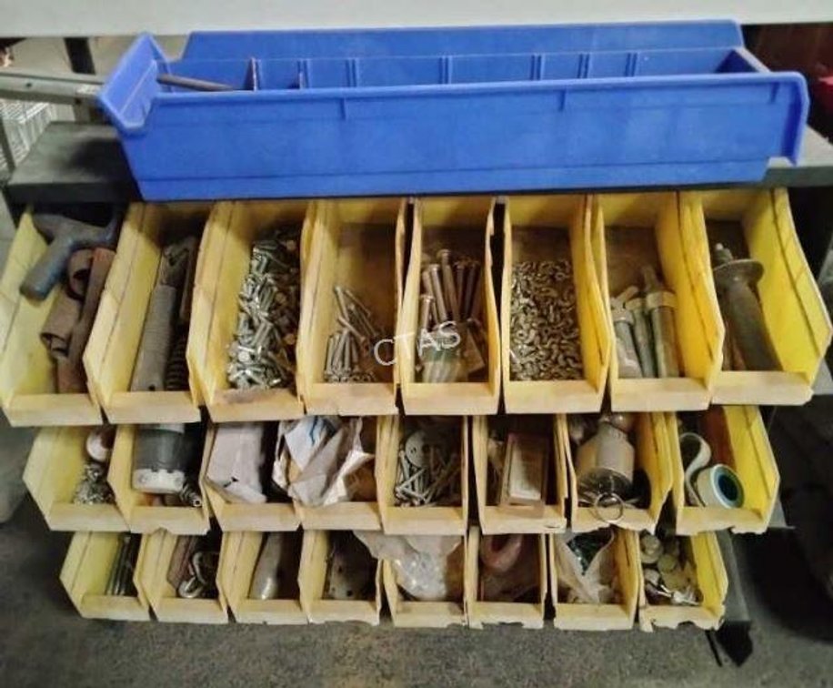Small Tool Hardware Shelf w/Contents