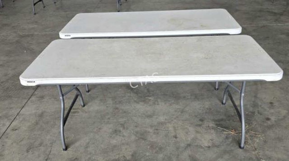 (2) 6' White Lifetime Folding Tables