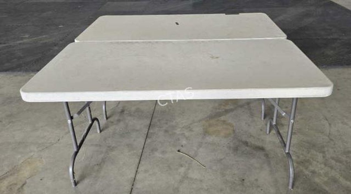 (2) 6' White Lifetime Type Folding Tables