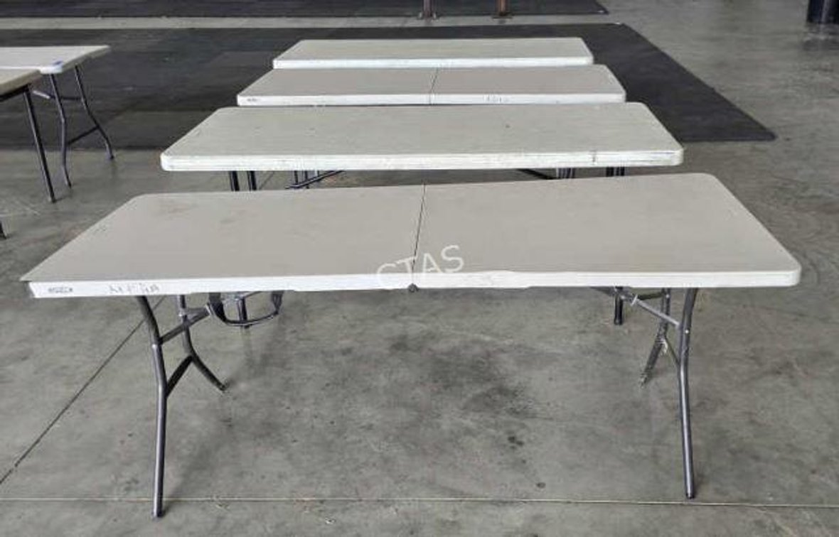 (4) 6' White Lifetime Folding Tables