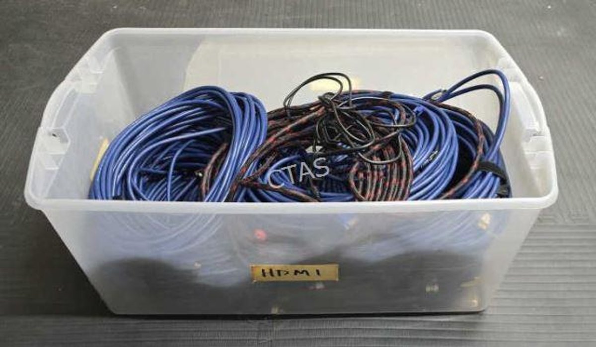 HDMI Communications Cords in Tote