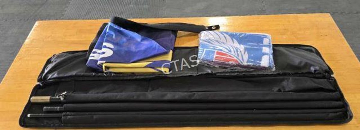 Flutter Flag Pole Set w/ (2) Flags & Bag