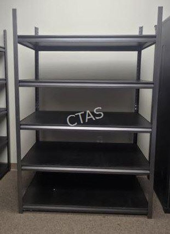 Metal Shelving w/ Faux Wood Shelves