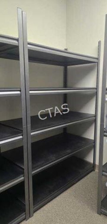 Metal Shelving w/ Faux Wood Shelves
