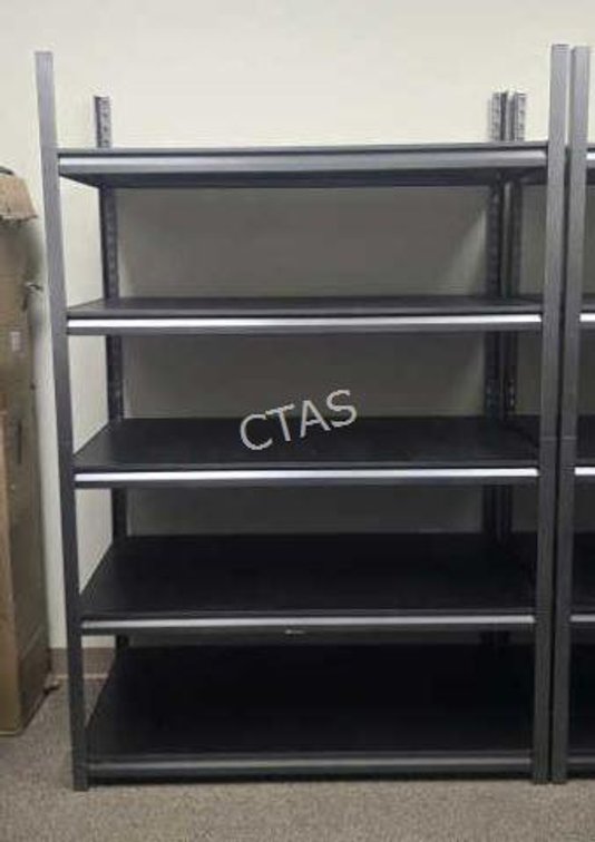 Metal Shelving w/ Faux Wood Shelves