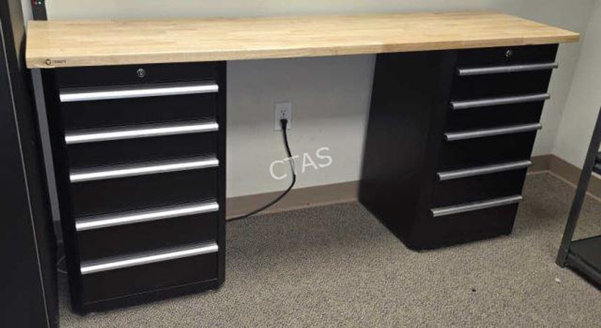 Trinity Desk or Workstation w/ 72" Wood Top & Dual