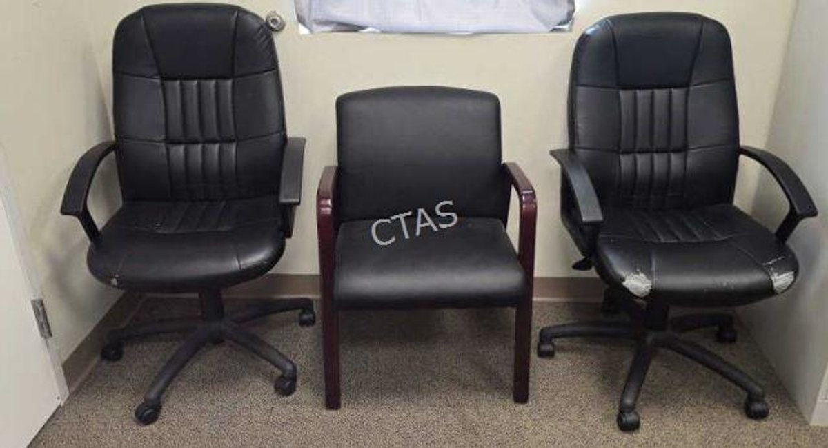 (2) Office Desk Chairs & (1) Reception Chair