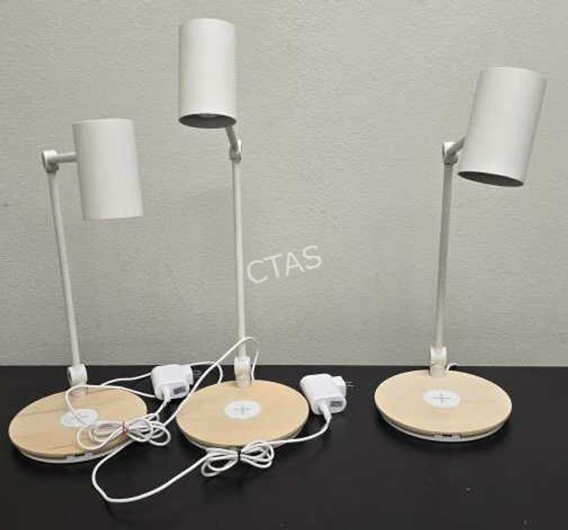 (3) IKEA #22217 Desk Lamps w/ USB Charging Port