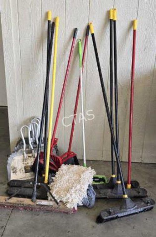 Push Brooms, Dust Pans, Brooms, Mop Heads, Etc.