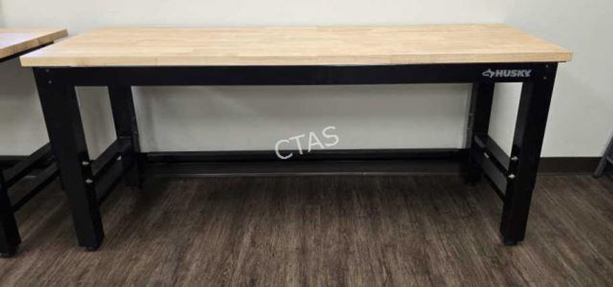Husky Butcher Block Style Topped Work Table or