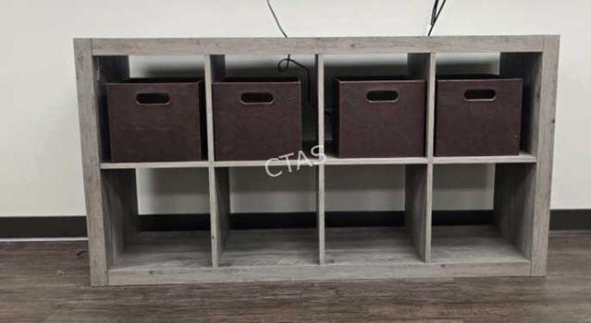Sauder Cube Shelving Unit w/ (4) Baskets & (8)