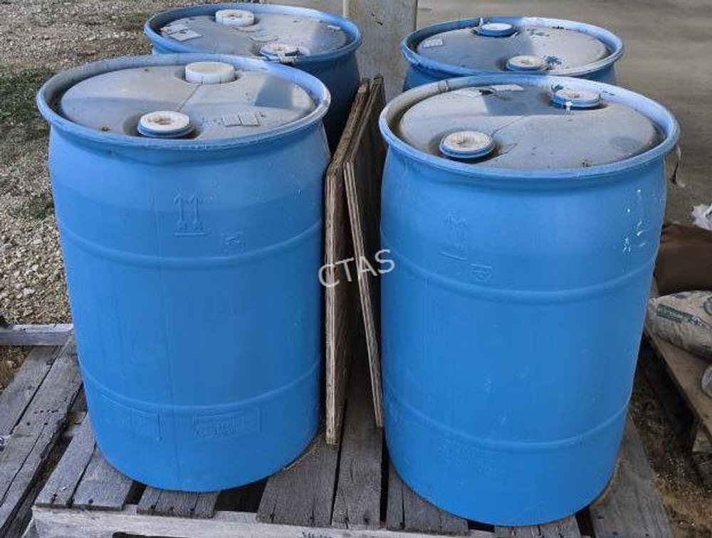 (4) 55-Gallon Plastic Drums of Sand