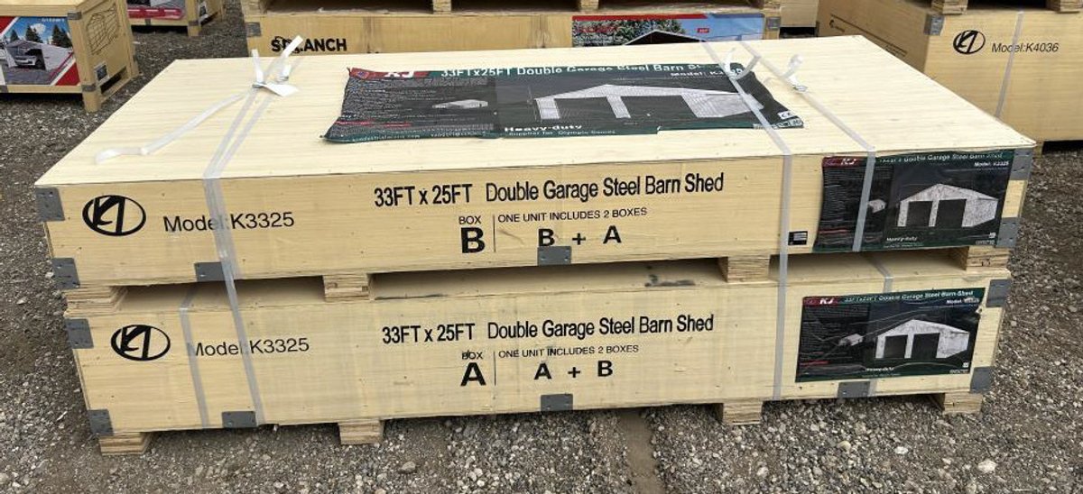 Double Garage Steel Barn Shed - 33' x 25' - K3325