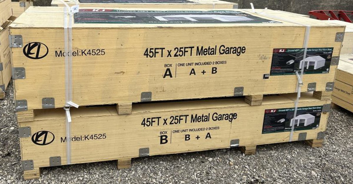 Double Garage Metal Barn Shed 45' x 25' - K4525
