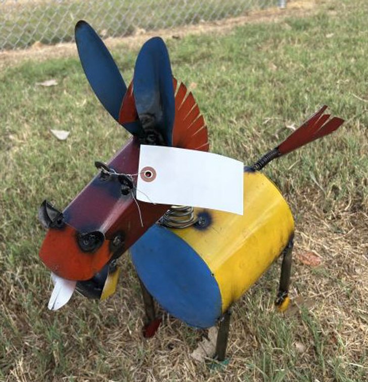 Metal Art - Bobble Head Donkey