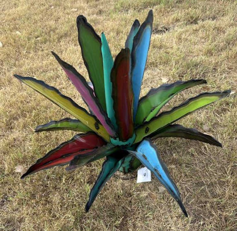 Metal Art - Large Colorful Aloe Plant