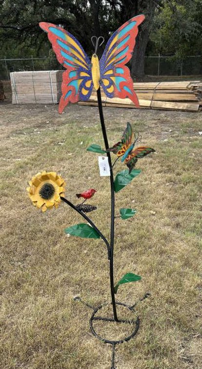 Metal Art - Butterfly Arrangement w/Sunflowers &