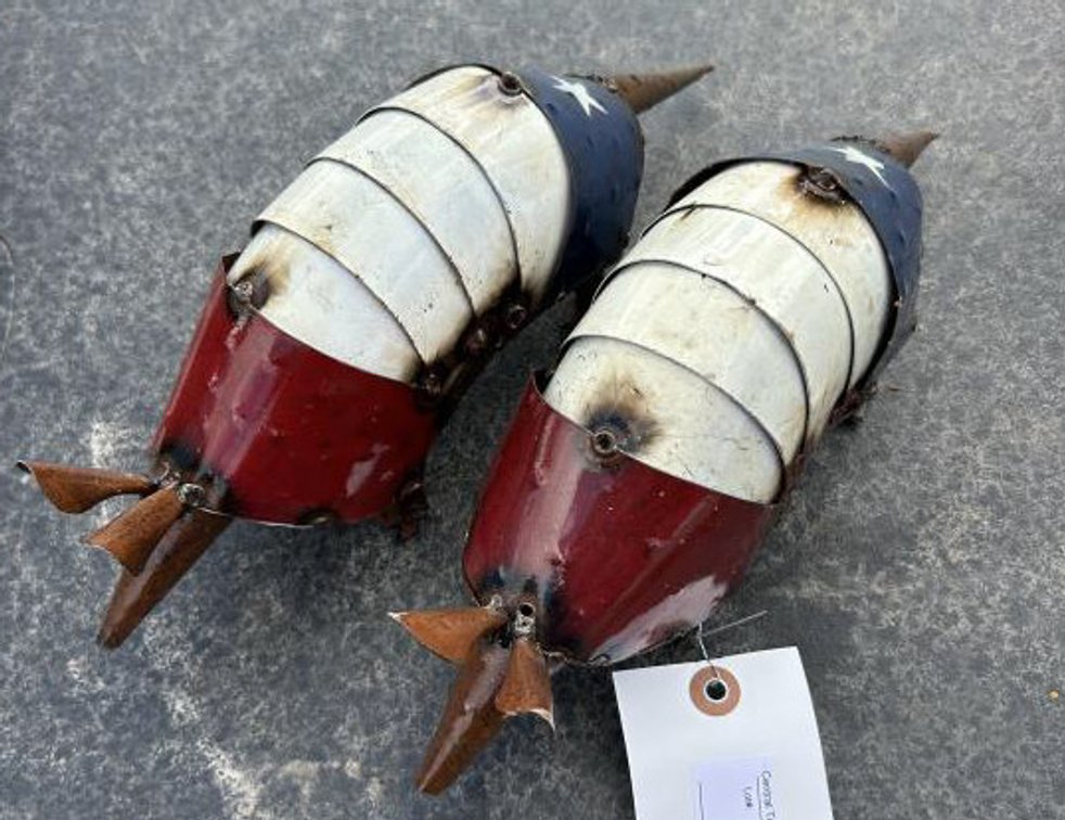 Metal Art - (2) Small Texas Armadillos
