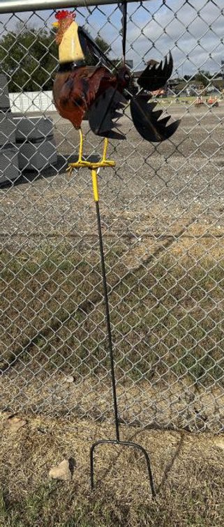 Metal Art - Rooster Windmill - In Ground