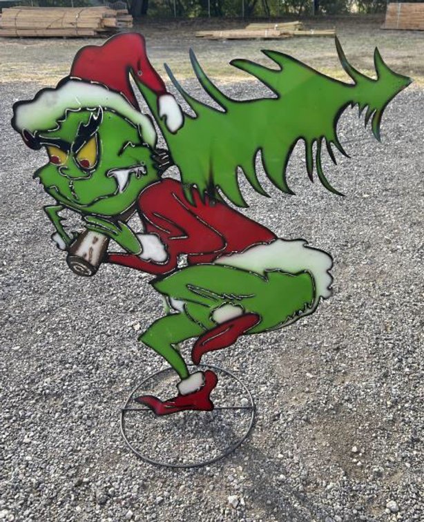 Metal Art - Grinch w/ Christmas Tree