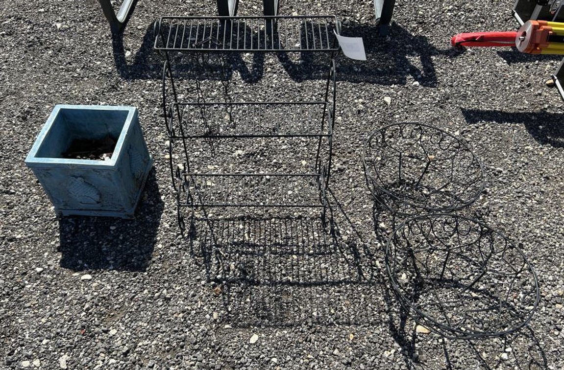 (2) Metal Wire Hanging Planter Baskets,