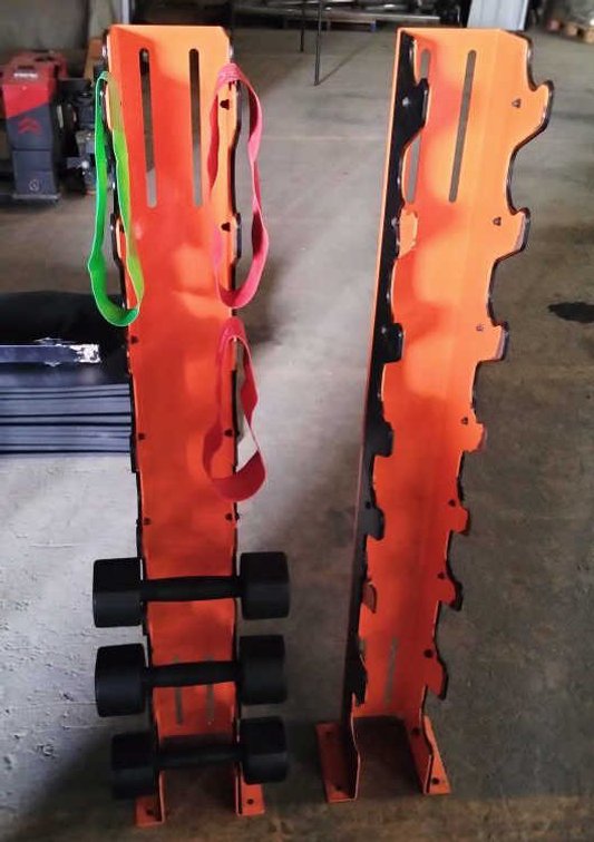 Dumbbells w/(2) 8 Tier Wall Mounts