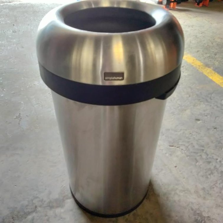 SIMPLEHUMAN Open Top Stainless Steel Trash Can