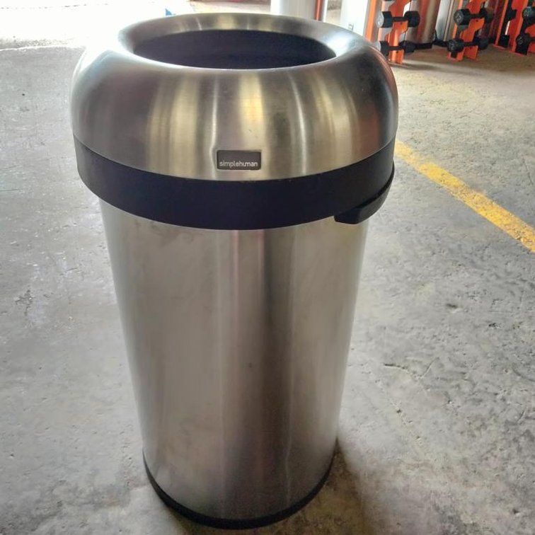 SIMPLEHUMAN Open Top Stainless Steel Trash Can