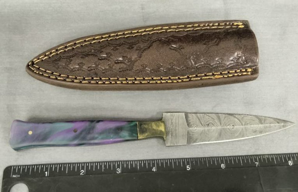 Damascus Dagger Knife 8.5" w/Sheath